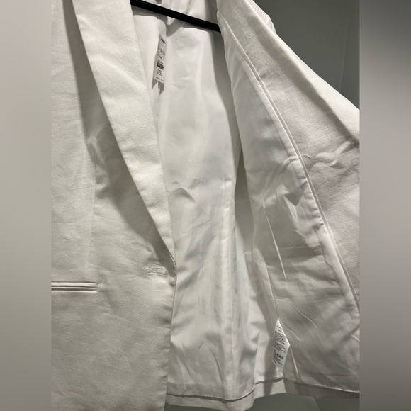 J. Crew Linen cotton Blend One Button Blazer White Size 4 NEW classic - Picture 8 of 13